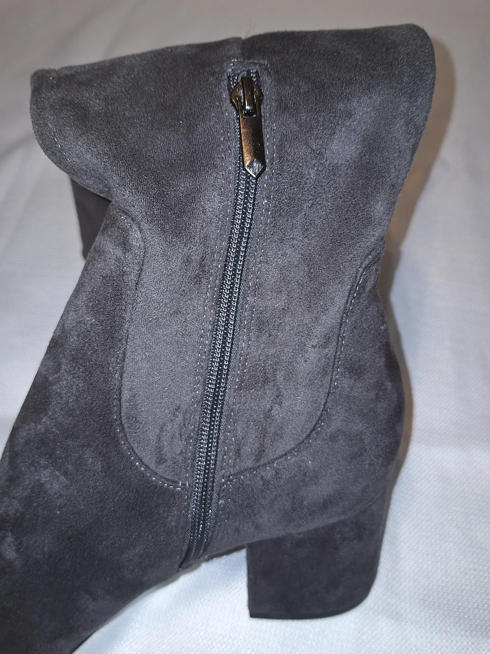 Sam Edelman VINNEY Women's Gray Knee High Riding Boots Almond Toe Lace Zip 11M